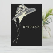 おしゃれな女性の帽子 招待状 (スタンド正面)