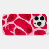 おしゃれな女性向けのピンクと赤のヒョウ柄の動物柄のカスタムデザイン Case-Mate iPhoneケース (裏面 (横))