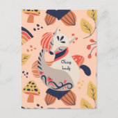 おしゃれな女性教師へのギフト クラッシーレディ ヒュッゲ フォックス ポストカード (正面)