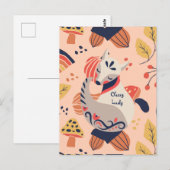 おしゃれな女性教師へのギフト CLASSY LADY Hygge Fox ポストカード (正面/裏面)