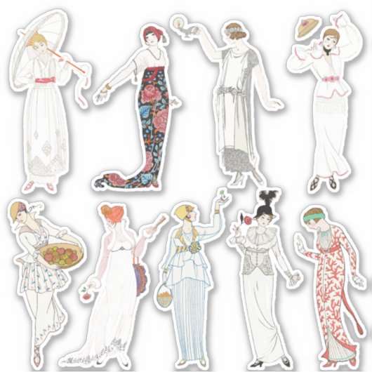 おしゃれな女性 シール (正面)