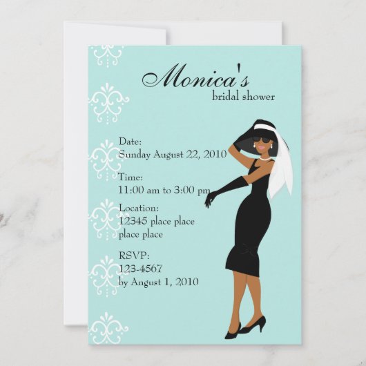 おしゃれな女性 招待状 (正面)