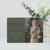 おしゃれな子供の写真クリスマス感謝カード サンキューカード (スタンド正面)