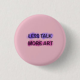 おしゃれな子供向けアートTシャツ「Less Talk More Art」 缶バッジ
