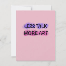 おしゃれな子供用アートTシャツ「Less Talk More Art」 ノートカード
