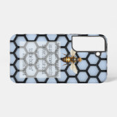 おしゃれな宗教的な青黒のハニカム女王蜂 SAMSUNG GALAXYケース (裏面横)