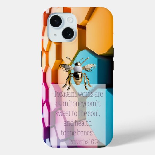 おしゃれな宗教虹ハニカムゴールドビー Case-Mate iPhoneケース (裏面)
