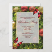 おしゃれな宝飾とリボンのクリスマスパーティー 招待状 (正面)