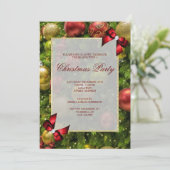 おしゃれな宝飾とリボンのクリスマスパーティー 招待状 (スタンド正面)