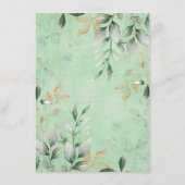 おしゃれな小さなかぼちゃのグリーンとゴールドの赤ちゃんの本 エンクロージャーカード (裏面)