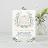 おしゃれな小さなかぼちゃのグリーンとゴールドの赤ちゃんの本 エンクロージャーカード (スタンド正面)