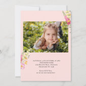 おしゃれな小さな野の花のガーデンガール 1歳の誕生日 招待状 (裏面)