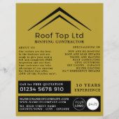 おしゃれな屋根、屋根職人、屋根工事請負業者の広告 チラシ (正面)