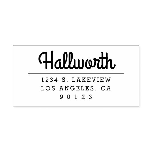 おしゃれな差出人住所またはその他のテキスト セルフインキングスタンプ (デザイン)