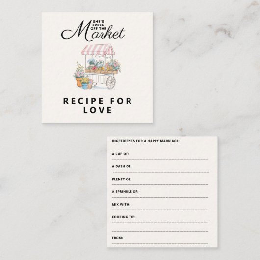おしゃれな市場からお嫁さんへ ブライズシャワー エンクロージャーカード (正面/裏面)
