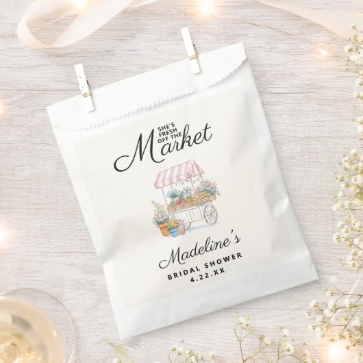 おしゃれな市場からお嫁さんへ ブライズシャワー フェイバーバッグ (クリップ留めされた状態)