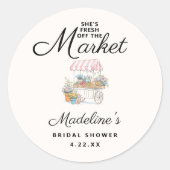 おしゃれな市場からお嫁さんを守れ！ ブライズシャワー ラウンドシール (正面)