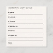 おしゃれな市場からお嫁さんを守れ！ ブライダルシャワー エンクロージャーカード (裏面)