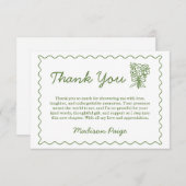 おしゃれな市場から届いたグリーンの花嫁の歓迎会 サンキューカード (正面/裏面)