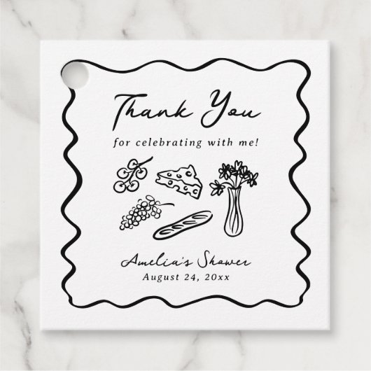 おしゃれな市場から消えた 大胆で遊び心のある手描き フェイバータグ (正面)