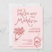 おしゃれな市場風の結婚前お披露目パーティー招待状 招待状 (正面)