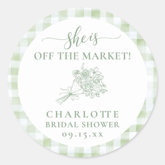 おしゃれな市場風の花嫁シャワー農家 ラウンドシール (正面)