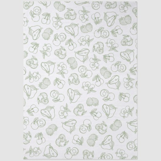 おしゃれな市場風グリーンのブライダルシャワー 薄葉紙 (正面)