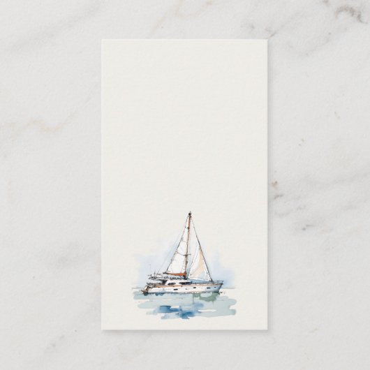 おしゃれな帆船の海景 赤ちゃんのオムツくじ ブライダルシャワー エンクロージャーカード (裏面)