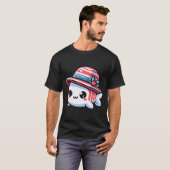 おしゃれな帽子の魚 Tシャツ (正面フル)