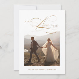 おしゃれな年賀状スクリプトホリデーフォトカード シーズンカード