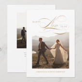 おしゃれな年賀状スクリプトホリデーフォトカード シーズンカード (正面/裏面)