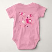 おしゃれな幼児 かわいい象 ベビーボディスーツ (裏面)