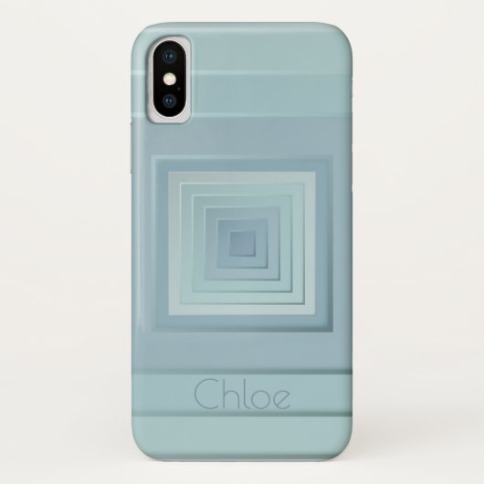 おしゃれな幾何学スクエア(淡い青) Case-Mate iPhoneケース (裏面)