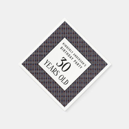 おしゃれな幾何学模様、モダンな誕生日パーティー スタンダードカクテルナプキン (角)