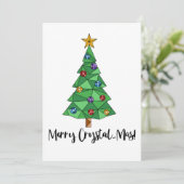 おしゃれな幾何学的なカラフルツリー メリークリスマス 招待状 (スタンド正面)