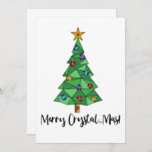 おしゃれな幾何学的なカラフルツリー メリークリスマス 招待状 (正面/裏面)