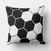 おしゃれな幾何学的な六角形 白黒 クッション (裏面)