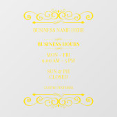 おしゃれな店舗の営業時間 ウィンドウサイン (シート)