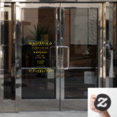 おしゃれな店舗営業時間ステッカー ウィンドウサイン (オフィスドア)