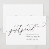 おしゃれな延期案内 予定変更のお知らせ 招待状 (正面/裏面)