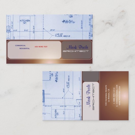 おしゃれな建築家名刺 名刺 (正面/裏面)