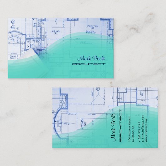 おしゃれな建築家名刺 名刺 (正面/裏面)