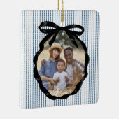 おしゃれな弓形フレームインディゴ写真 セラミックオーナメント (右)