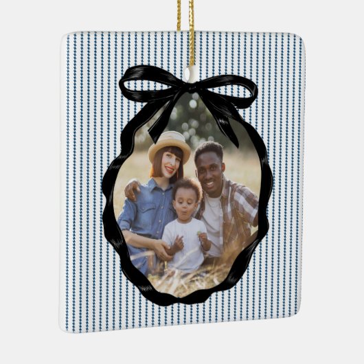 おしゃれな弓形フレームインディゴ写真 セラミックオーナメント (右)