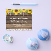 おしゃれな引越しのお知らせ ラスティック サンフラワー ウッド チラシ (シングル)