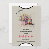 おしゃれな彼女がオイと言った マカロン フランスの結婚前お披露目パーティ 招待状 (正面/裏面)