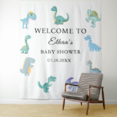 おしゃれな恐竜ベビーシャワー 白 タペストリー (インサイチュ)
