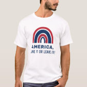 おしゃれな愛国的なアメリカの虹 4th of July Tシャツ (正面)