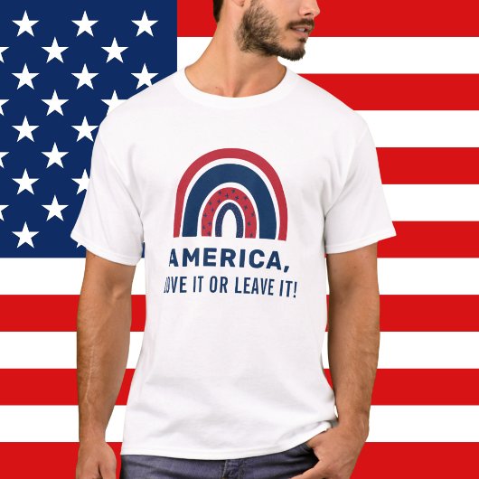 おしゃれな愛国的なアメリカの虹 4th of July Tシャツ