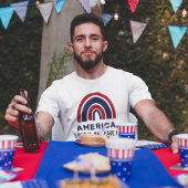おしゃれな愛国的なアメリカの虹 4th of July Tシャツ